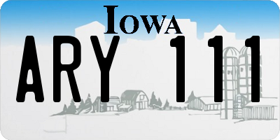 IA license plate ARY111