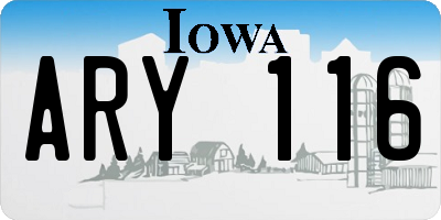 IA license plate ARY116