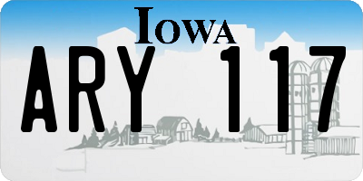IA license plate ARY117