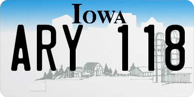 IA license plate ARY118