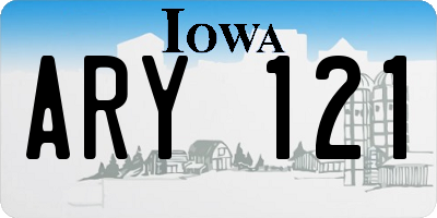 IA license plate ARY121