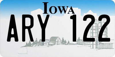 IA license plate ARY122