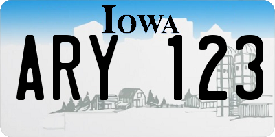 IA license plate ARY123