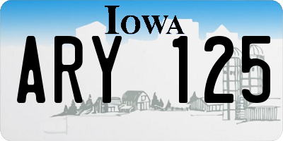 IA license plate ARY125