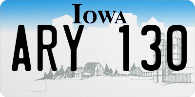 IA license plate ARY130