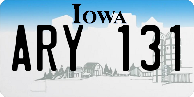 IA license plate ARY131