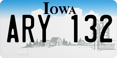 IA license plate ARY132