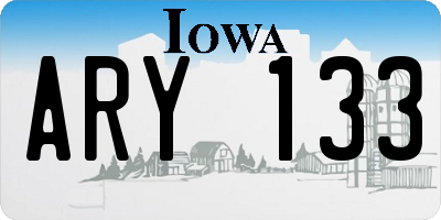 IA license plate ARY133