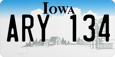 IA license plate ARY134
