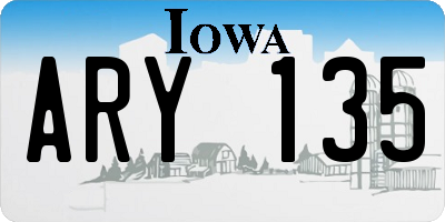 IA license plate ARY135