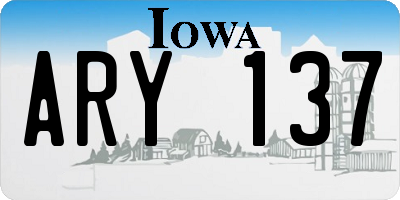 IA license plate ARY137
