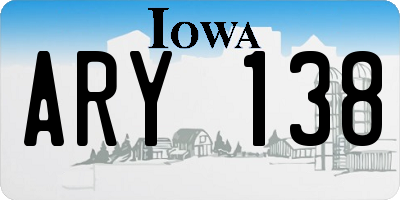 IA license plate ARY138
