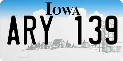 IA license plate ARY139