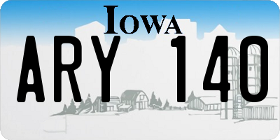 IA license plate ARY140