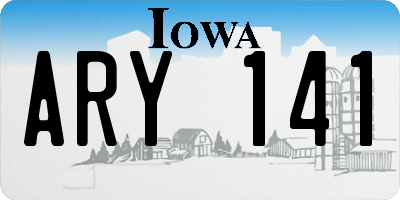 IA license plate ARY141
