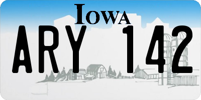 IA license plate ARY142