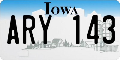 IA license plate ARY143