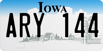 IA license plate ARY144