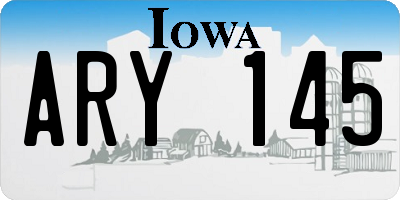 IA license plate ARY145