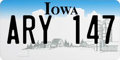 IA license plate ARY147