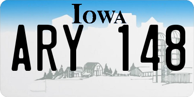 IA license plate ARY148