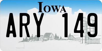 IA license plate ARY149