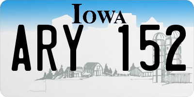 IA license plate ARY152