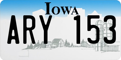 IA license plate ARY153