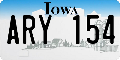 IA license plate ARY154