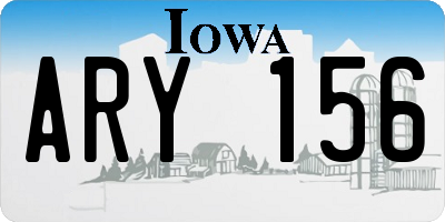 IA license plate ARY156