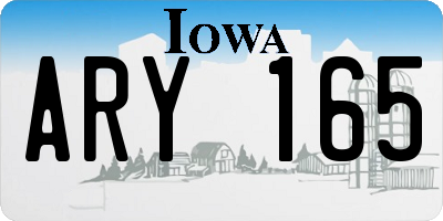 IA license plate ARY165
