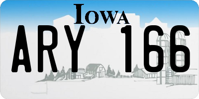 IA license plate ARY166