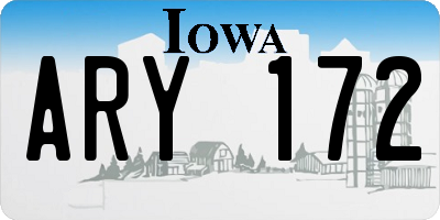 IA license plate ARY172