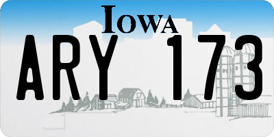 IA license plate ARY173