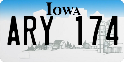 IA license plate ARY174