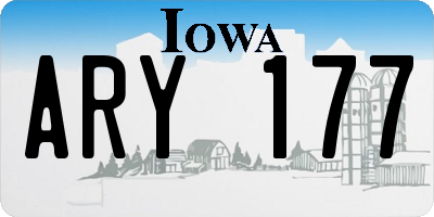 IA license plate ARY177