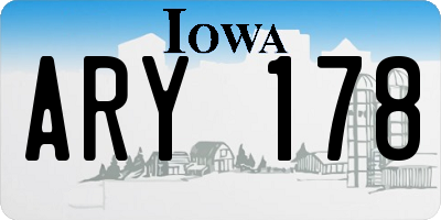 IA license plate ARY178
