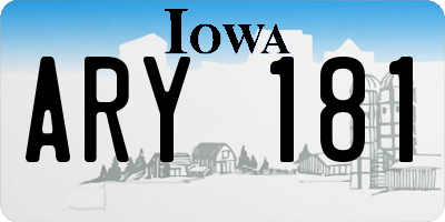 IA license plate ARY181