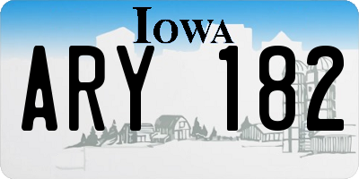 IA license plate ARY182