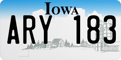 IA license plate ARY183