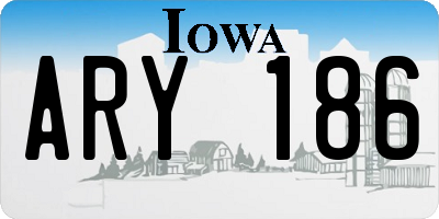 IA license plate ARY186
