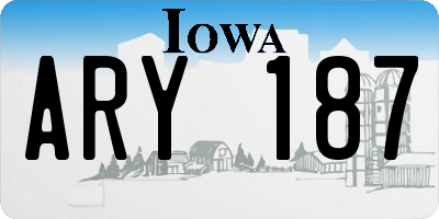 IA license plate ARY187