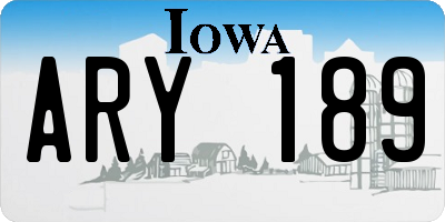 IA license plate ARY189