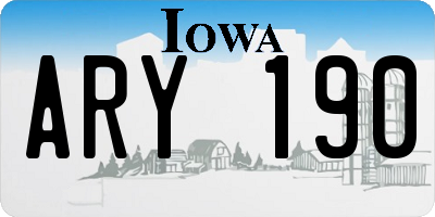 IA license plate ARY190