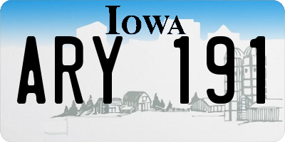 IA license plate ARY191