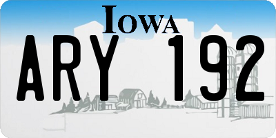 IA license plate ARY192