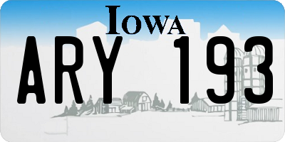 IA license plate ARY193