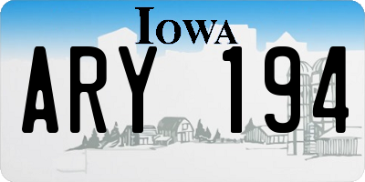 IA license plate ARY194