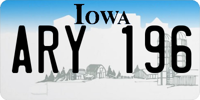 IA license plate ARY196