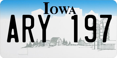 IA license plate ARY197